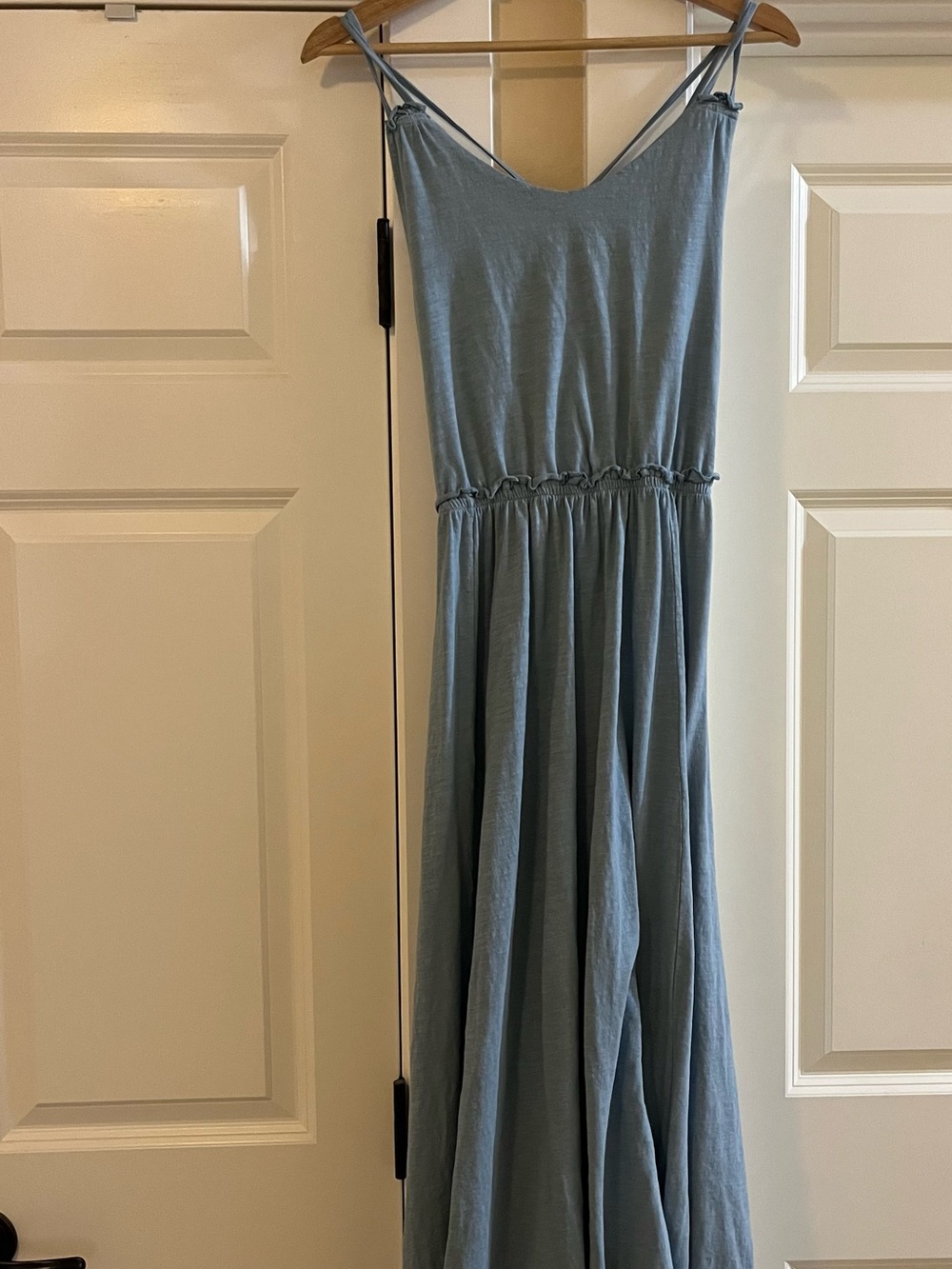 dip Light Blue Gathered Maxi Dress